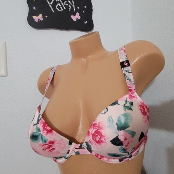 992 32 C Victoria's Secret floral push up bling bra NWT - Picture 2 of 5
